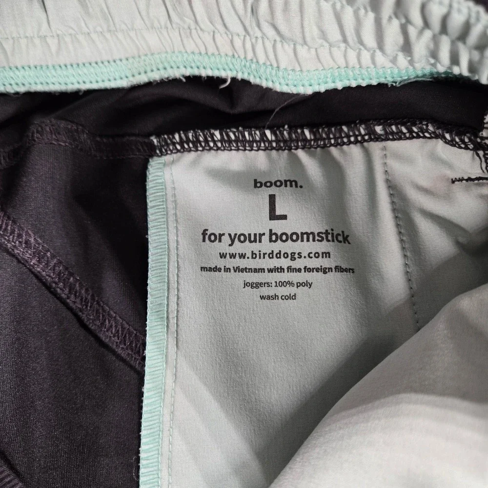 Birddogs Joggers Mens Large Black Linerless Drawstring‎ Cuffs Performance Golf